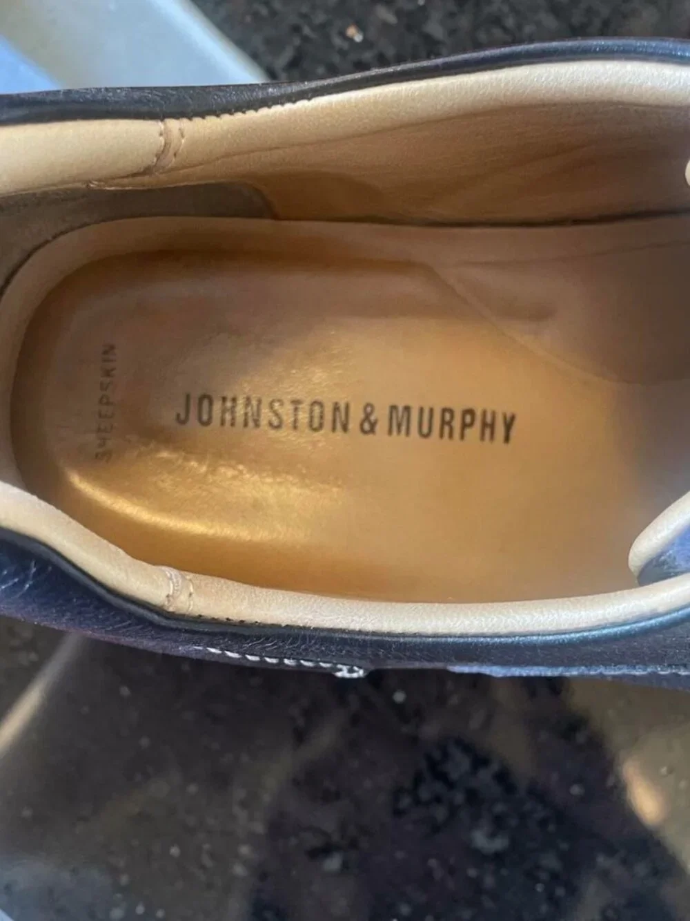 Johnston & Murphy Men's Dress Shoes Black Leather Oxford Split Toe SheepSkin 11